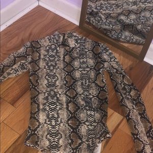 Turtle neck snakeskin bodysuit